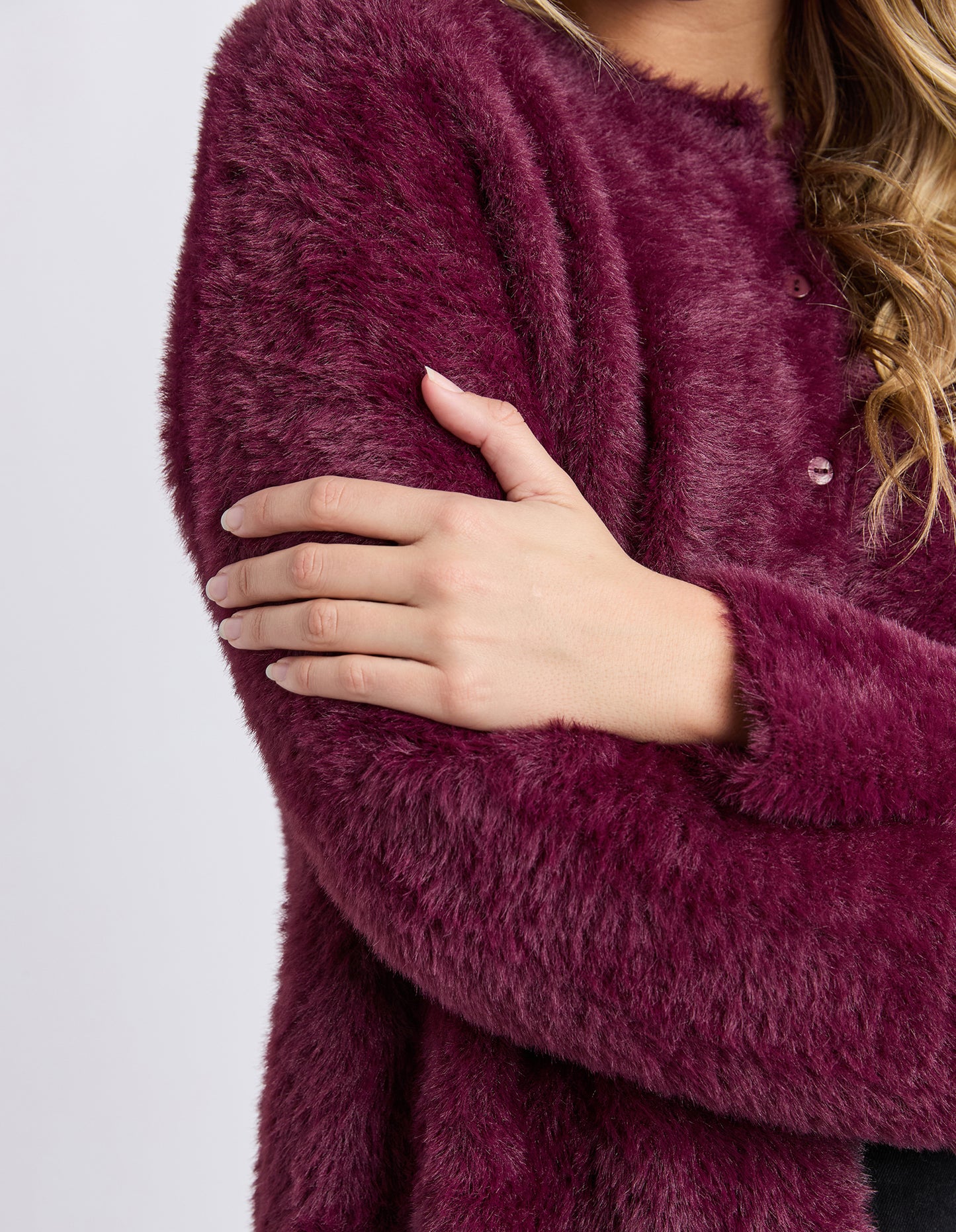 Kenny Button Cardi - Wine