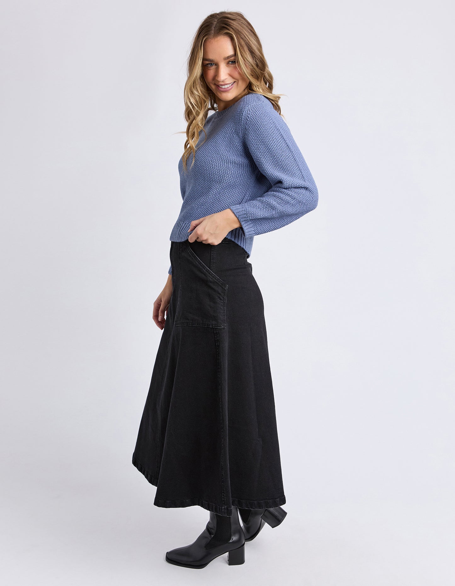 Blair Long Sleeve Knit - Country Blue