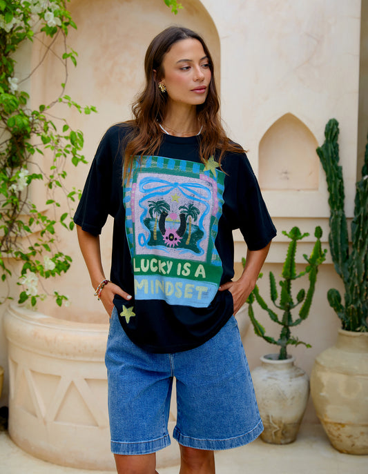 Lucky Star Tee - Washed Black