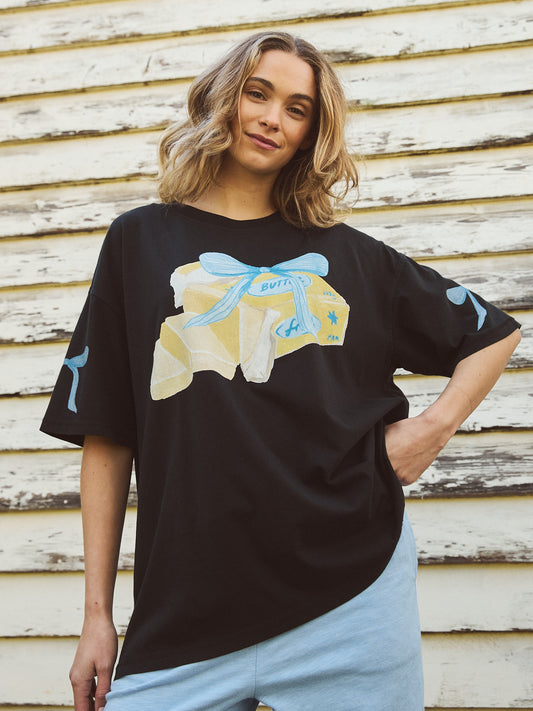 Butter Tee - Washed Black