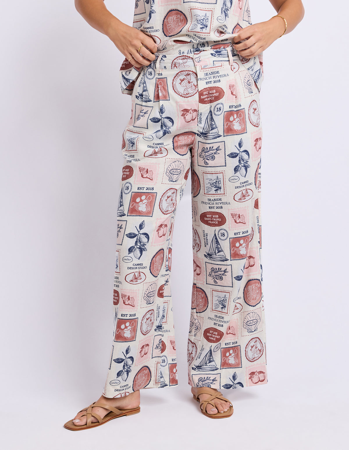 French Riviera Pants - French Riviera Print