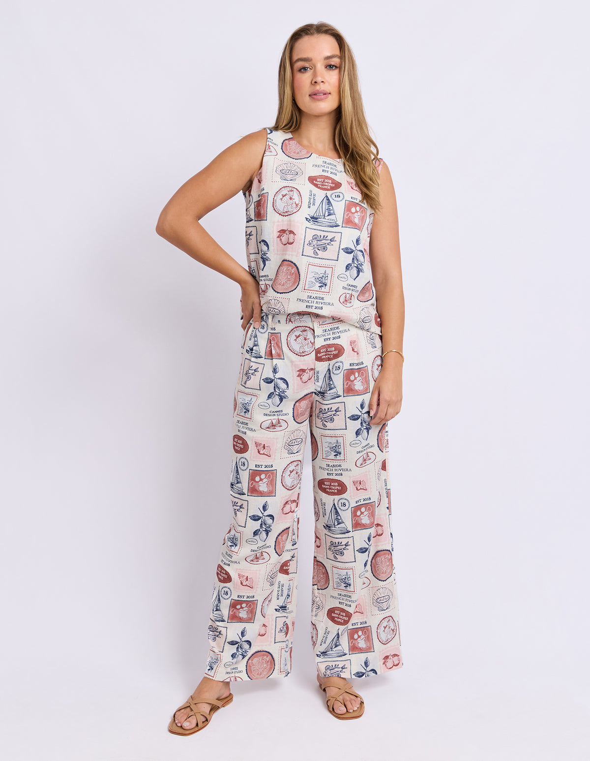 French Riviera Pants - French Riviera Print