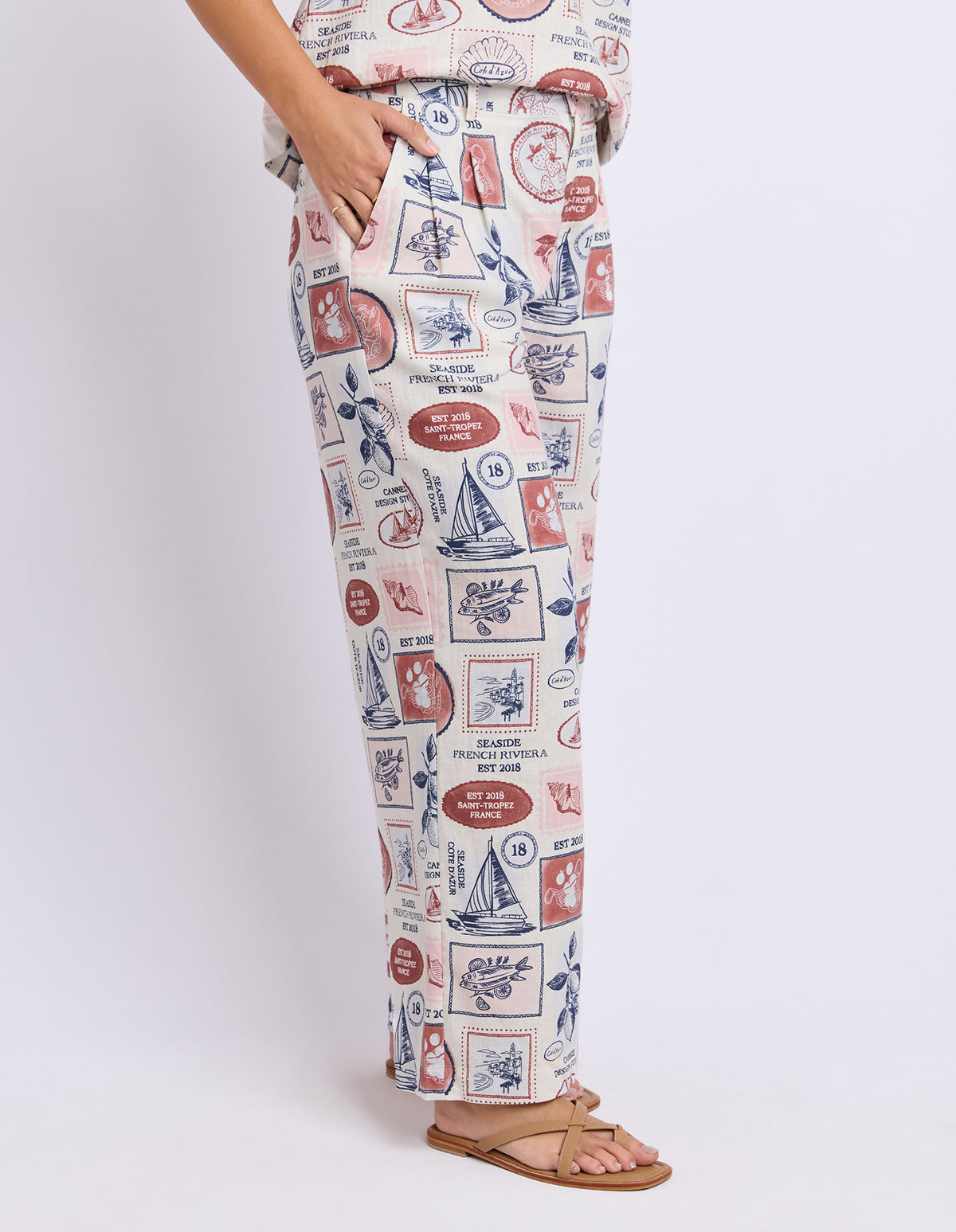 French Riviera Pants - French Riviera Print