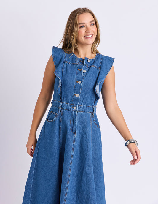 Amity Denim Dress - Mid Blue