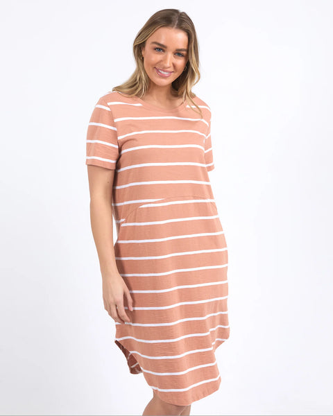 Bay Stripe Dress - Clay