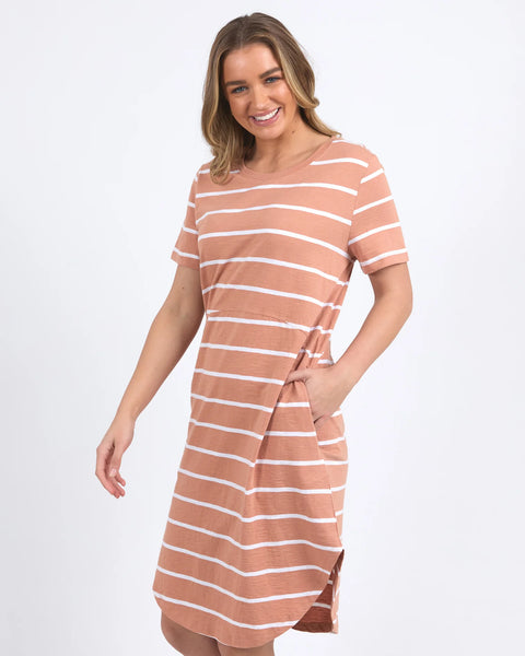 Bay Stripe Dress - Clay