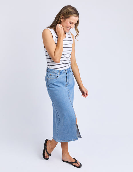 Iris Stripe Tank - White