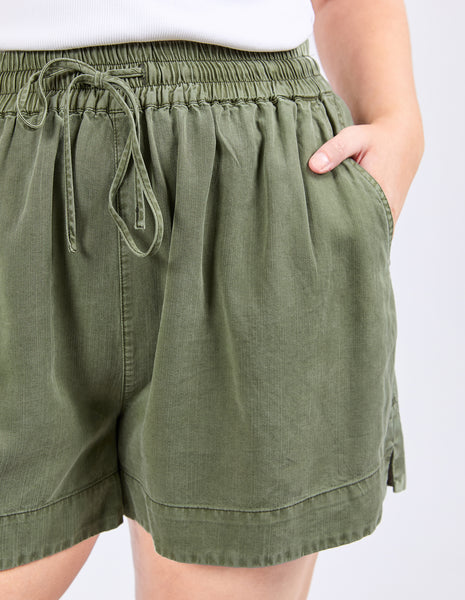 Bliss Washed Shorts - Clover