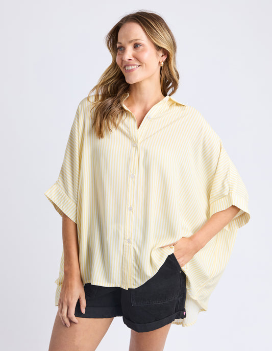 Luna Shirt - Pale Banana Stripe
