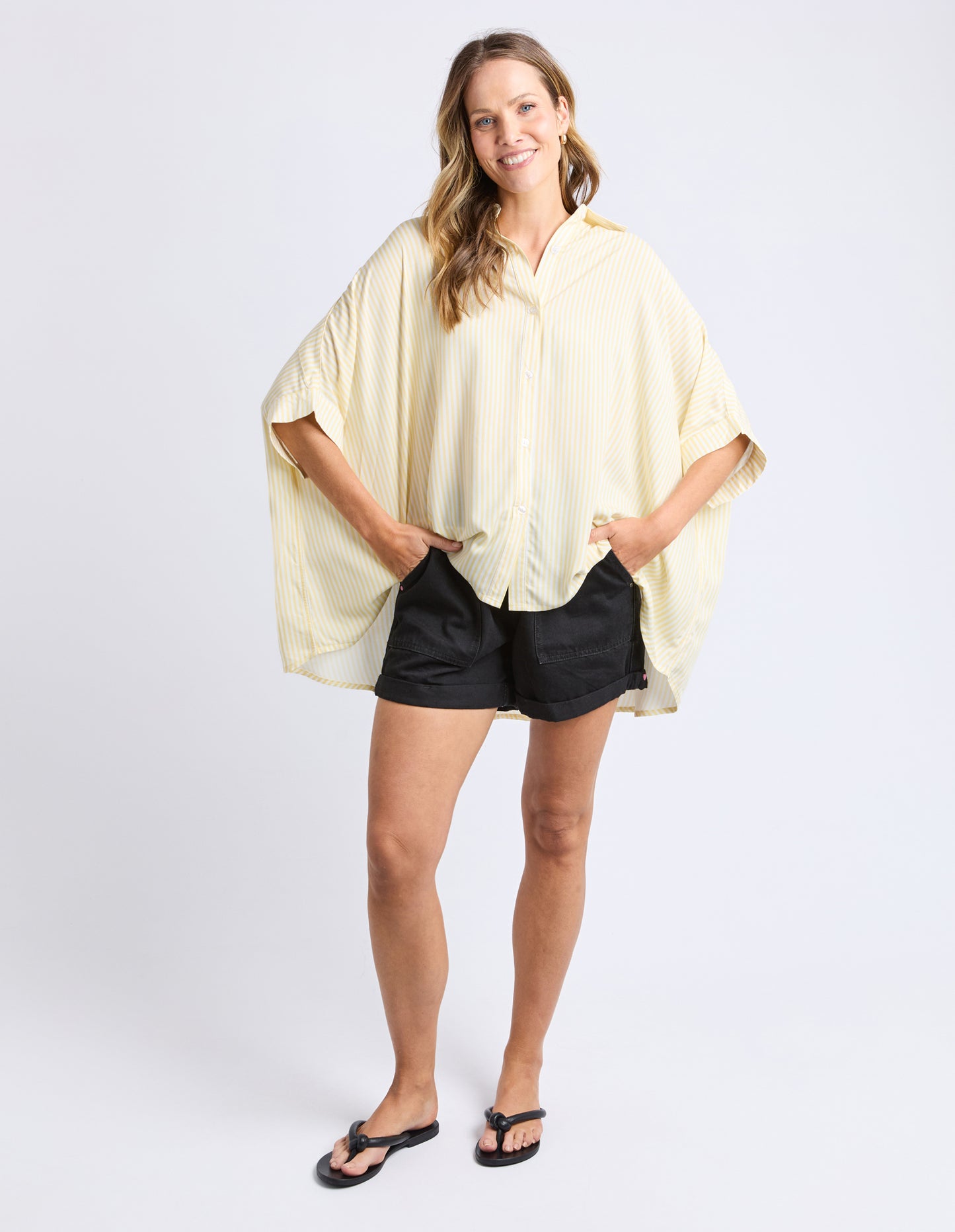 Luna Shirt - Pale Banana Stripe