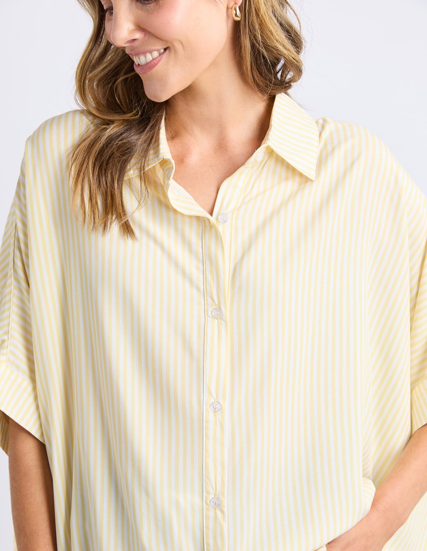 Luna Shirt - Pale Banana Stripe