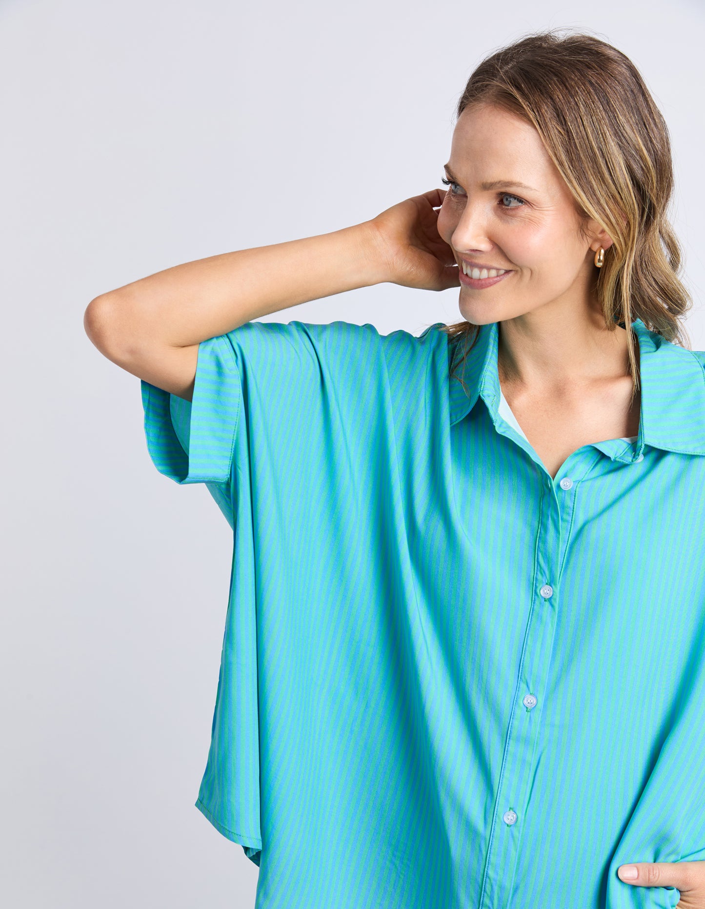 Luna Shirt - Gumdrop Green Stripe