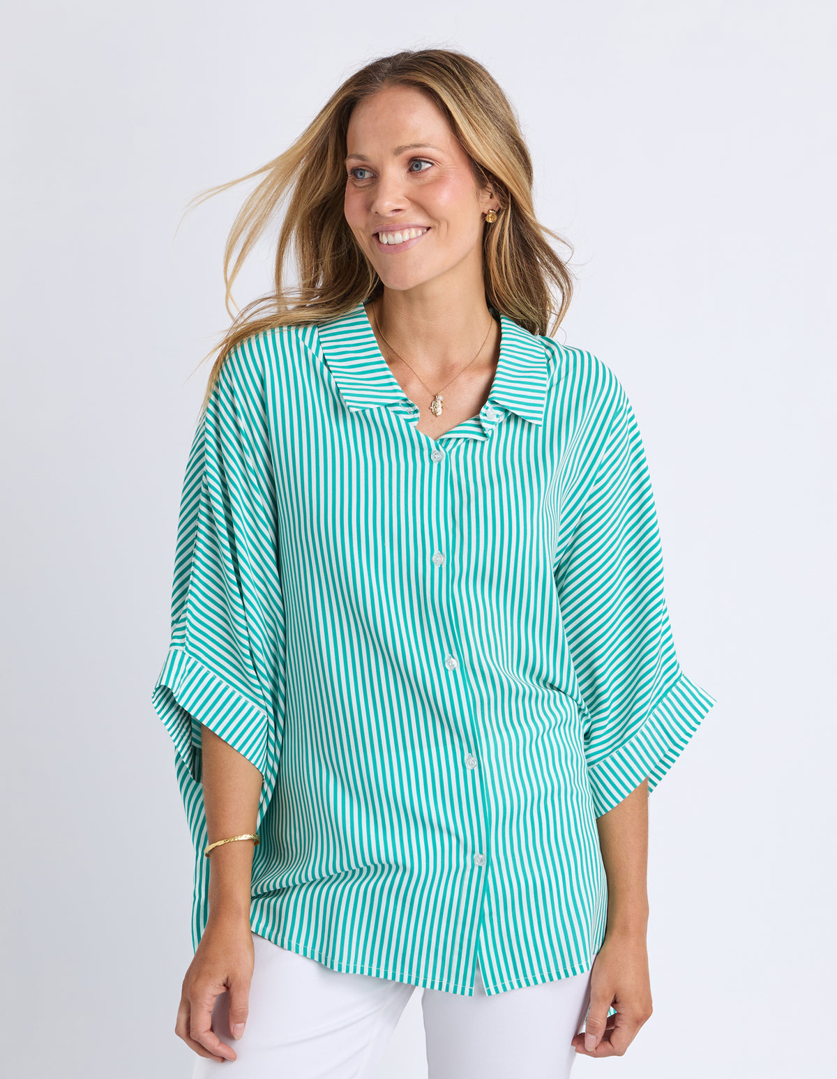 Luna Shirt - Irish Green Stripe