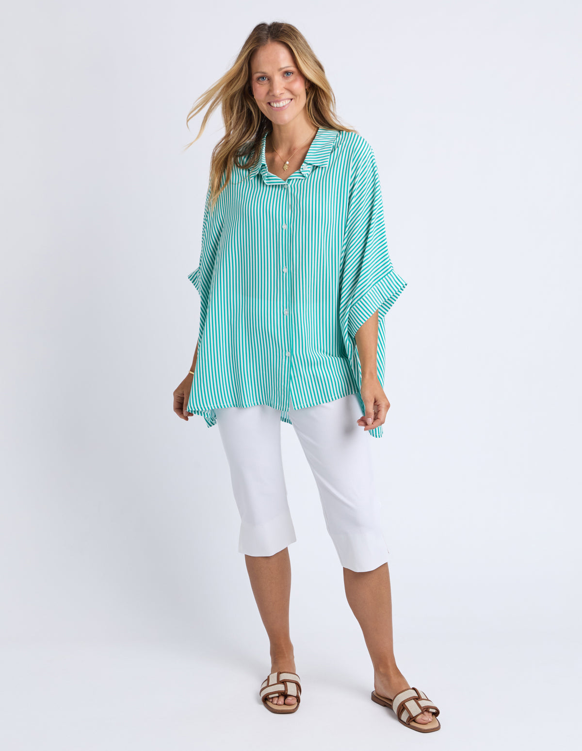 Luna Shirt - Irish Green Stripe