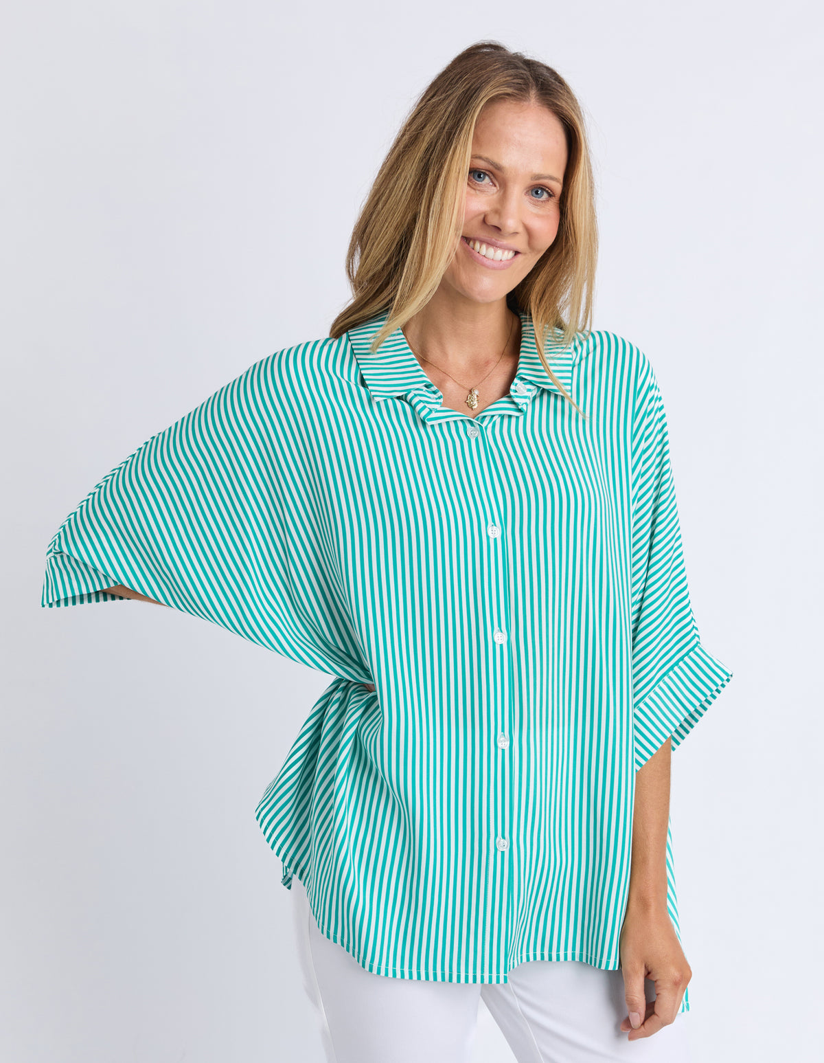 Luna Shirt - Irish Green Stripe