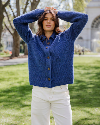 Indy Button Down Cardi - French Blue