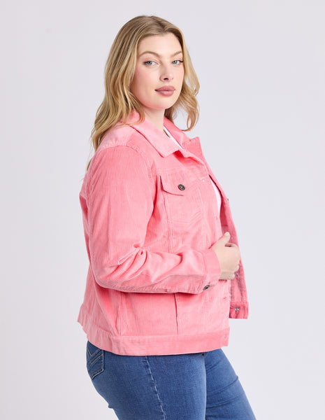 Fluer Cord Jacket - Charm Pink