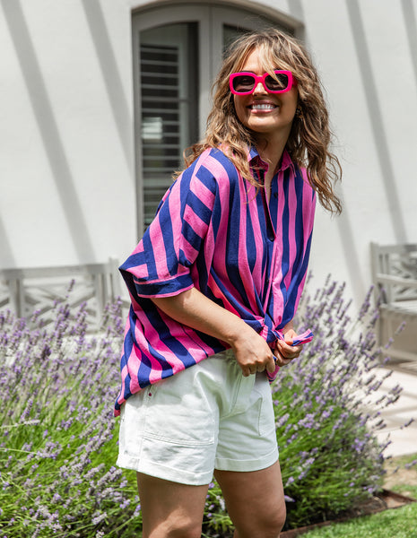 Palermo Stripe Shirt - Pink/Blue