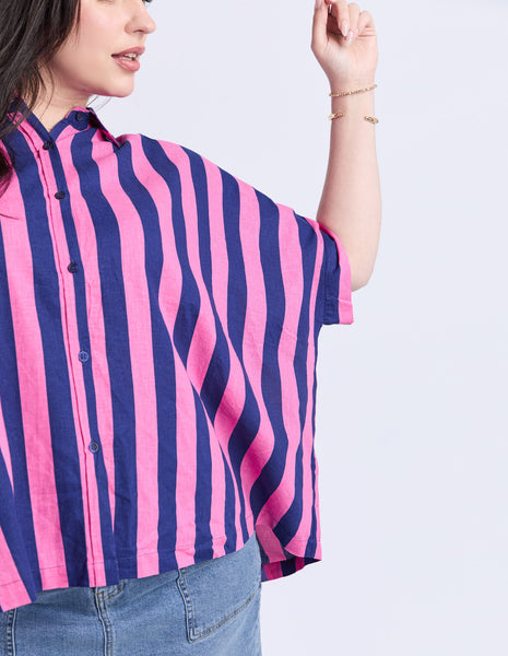 Palermo Stripe Shirt - Pink/Blue