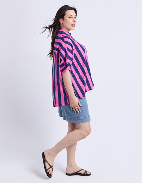 Palermo Stripe Shirt - Pink/Blue