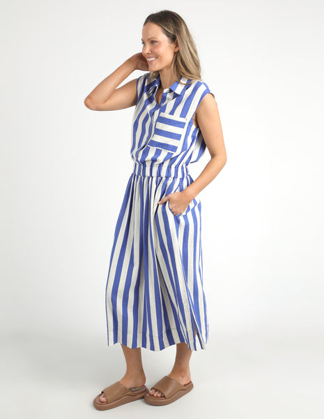 Palermo Stripe Dress - Royal Blue