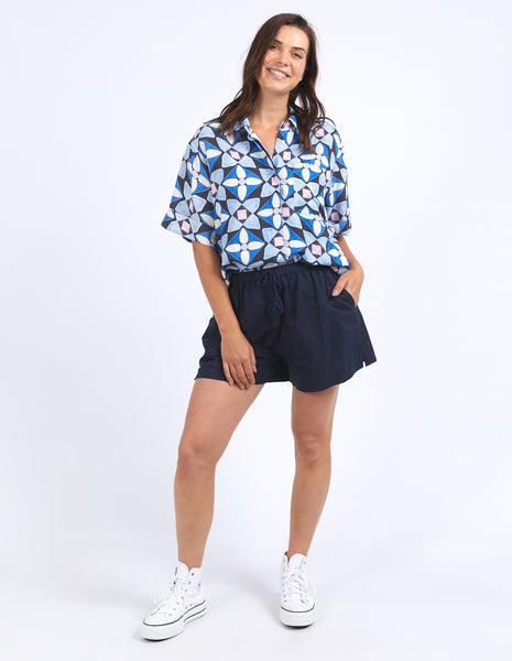 Painted Tile Shirt - Navy