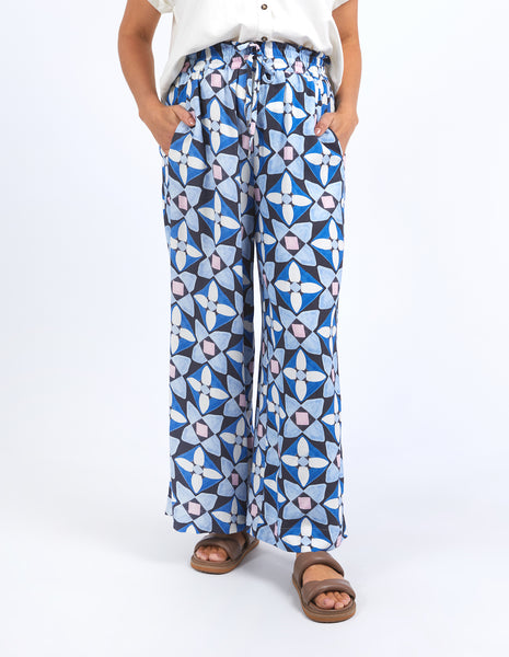 Painted Tile Pants - Navy