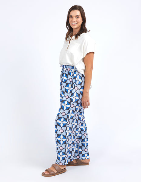 Painted Tile Pants - Navy