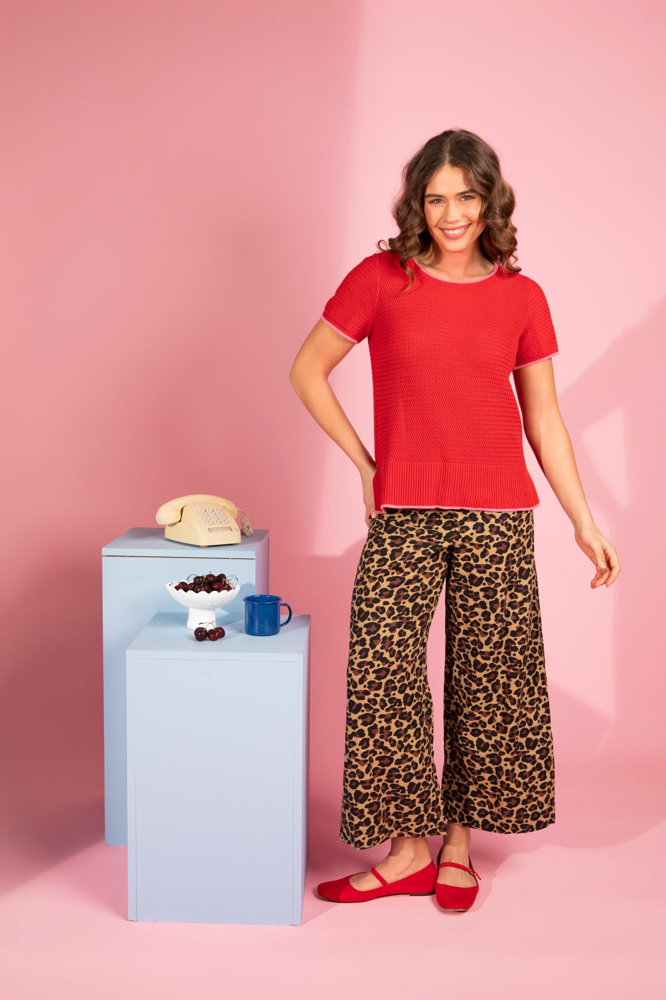 Camellia Short Sleeve Knit - Cranberry