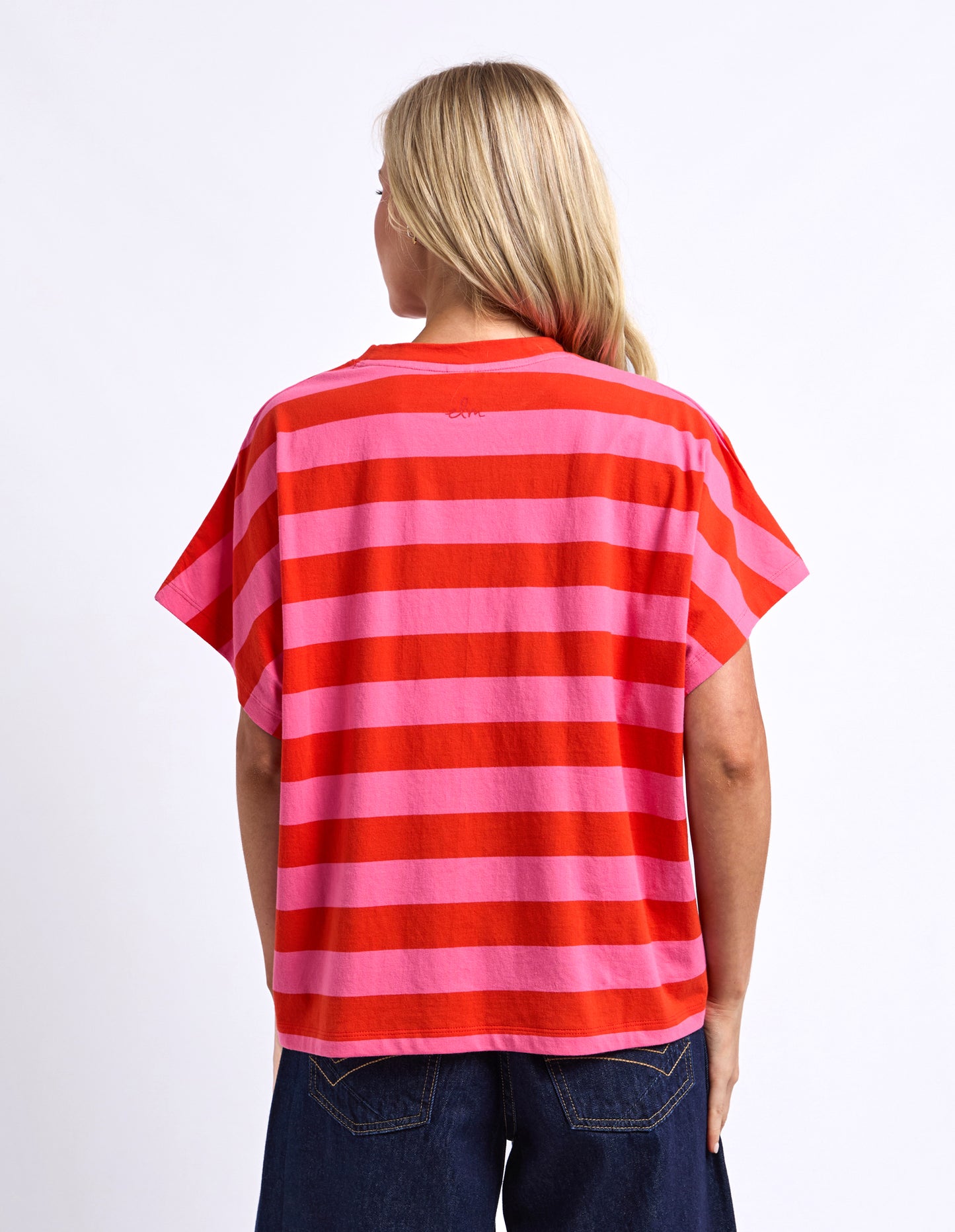 Poet Tee - Tangello/Pink Stripe