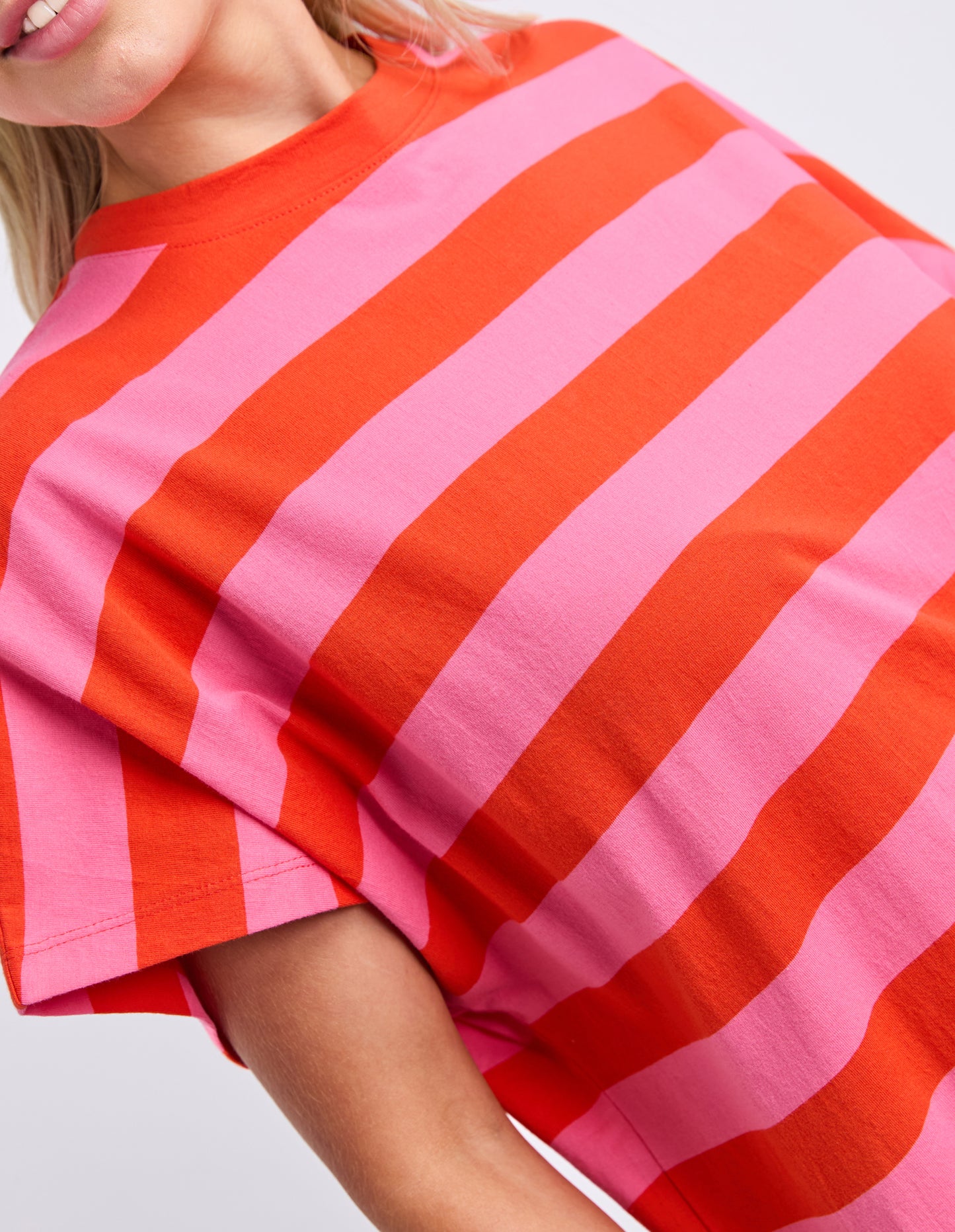Poet Tee - Tangello/Pink Stripe