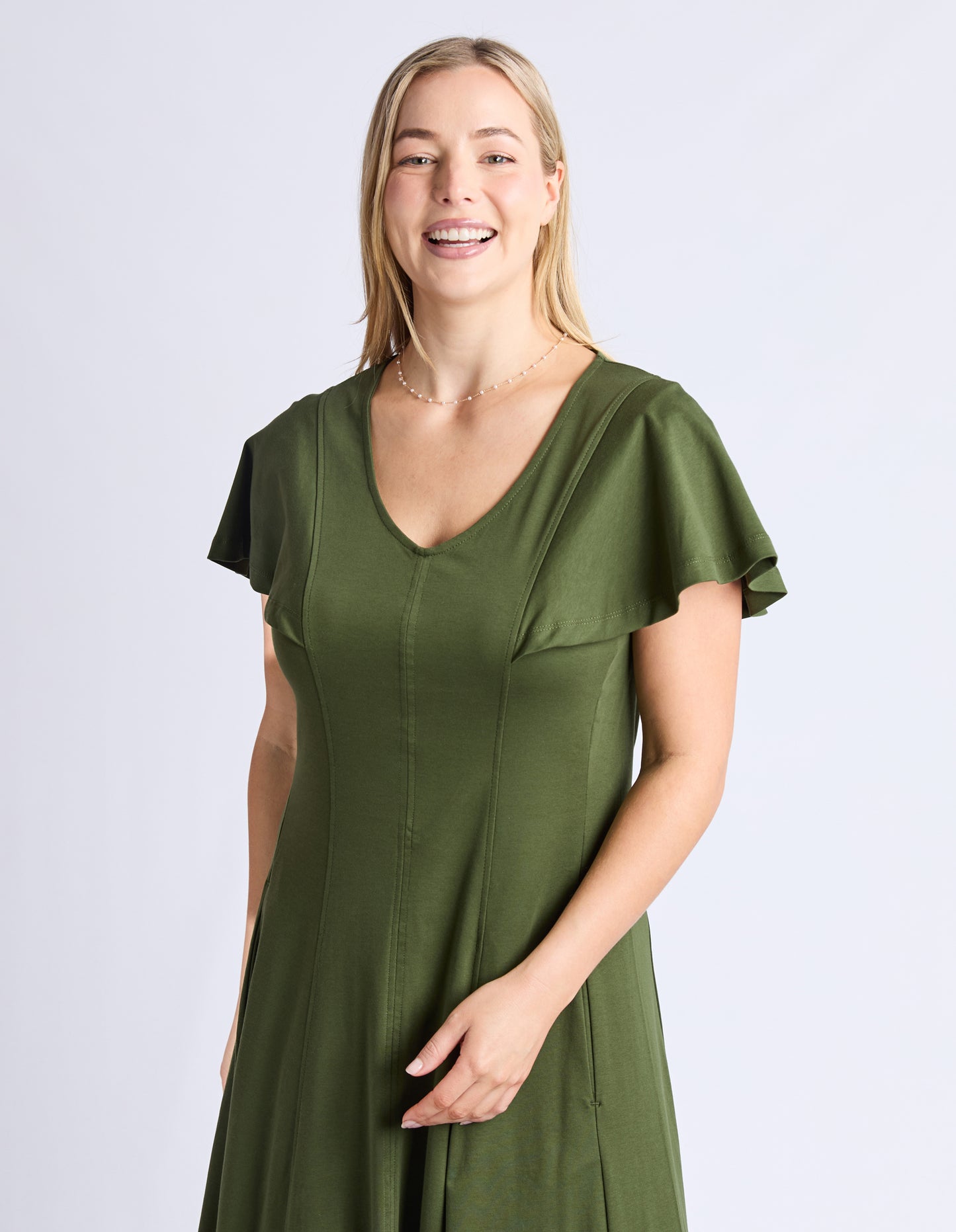 Grace Jersey Dress - Khaki