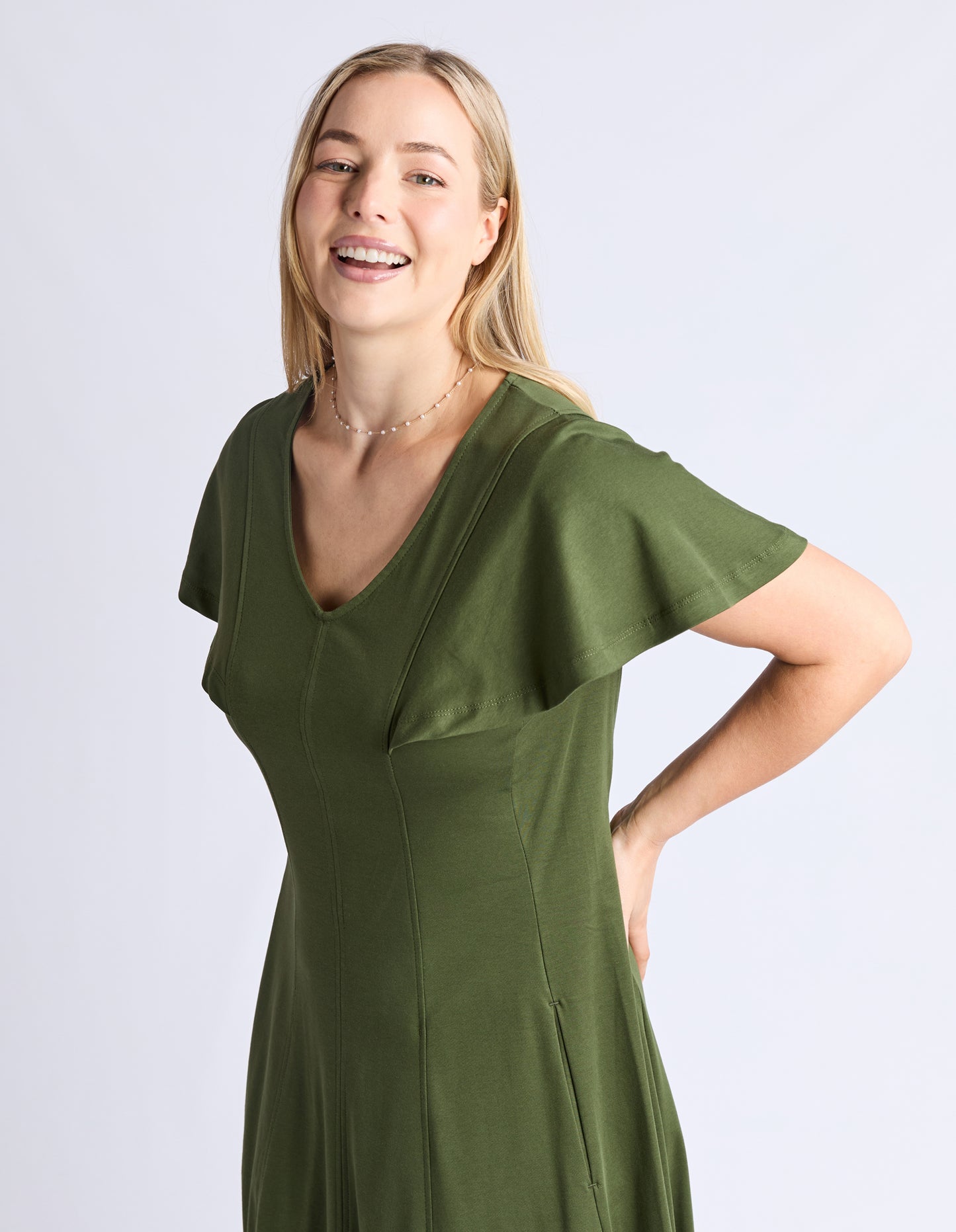 Grace Jersey Dress - Khaki