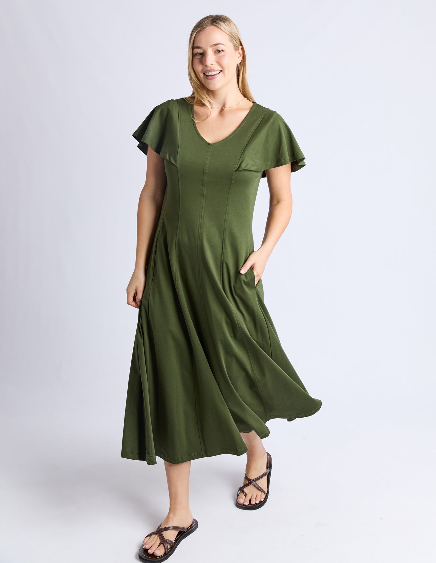 Grace Jersey Dress - Khaki