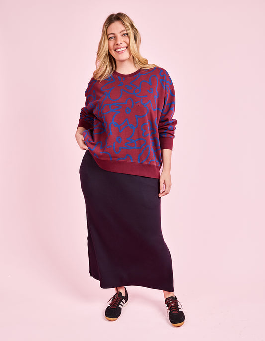 Freedom Floral Crew - Plum