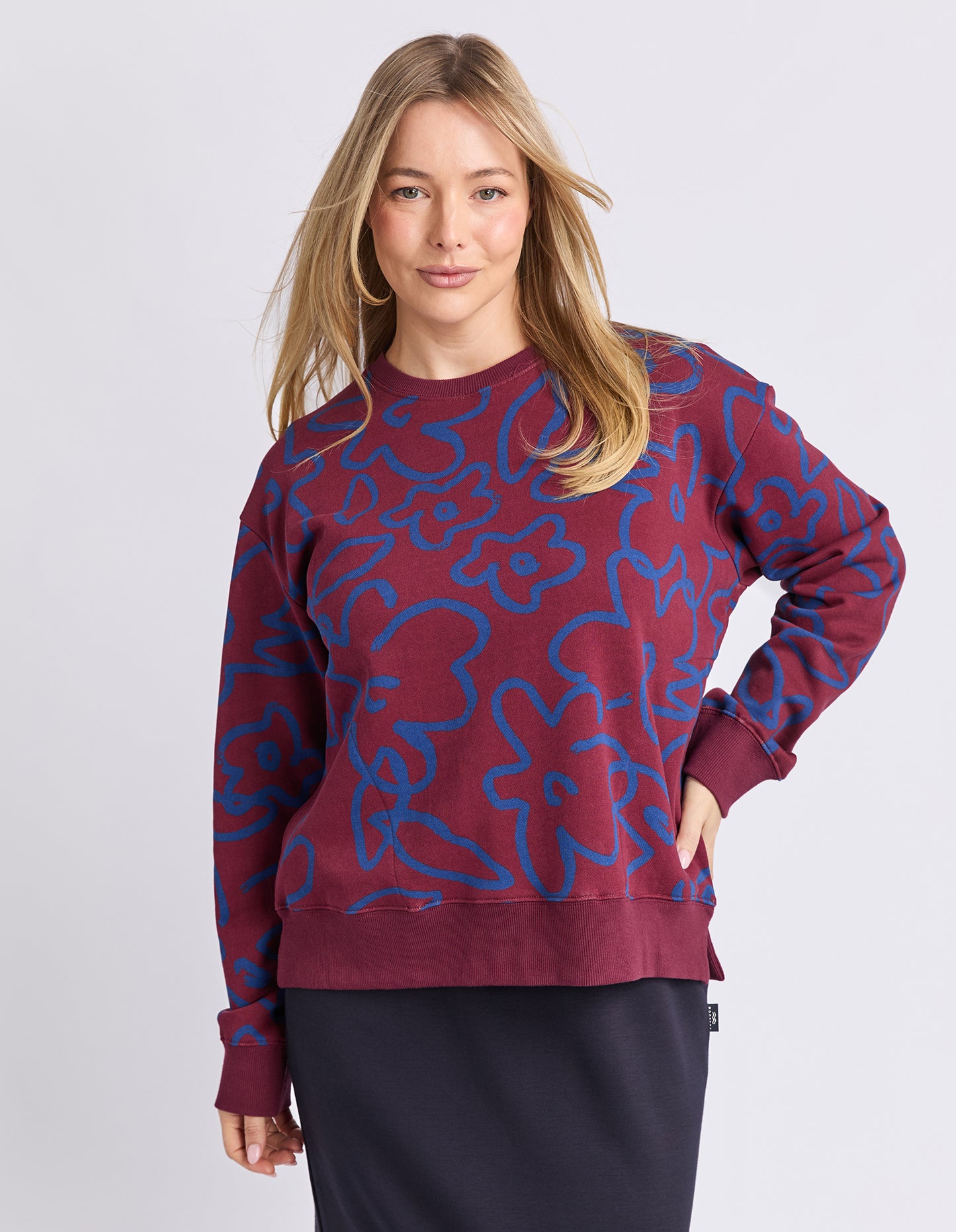 Freedom Floral Crew - Plum