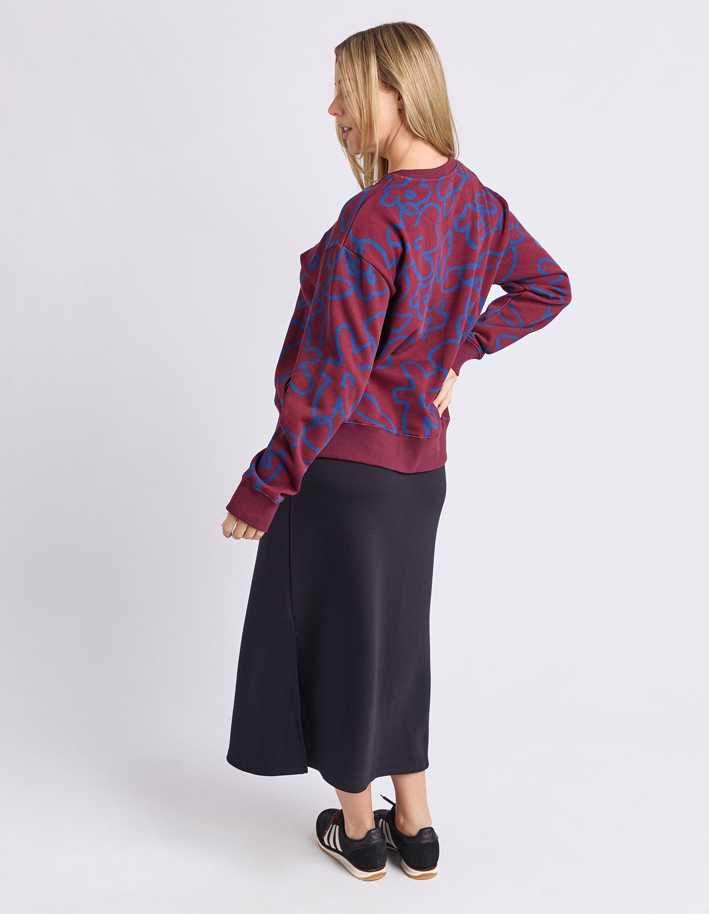Freedom Floral Crew - Plum