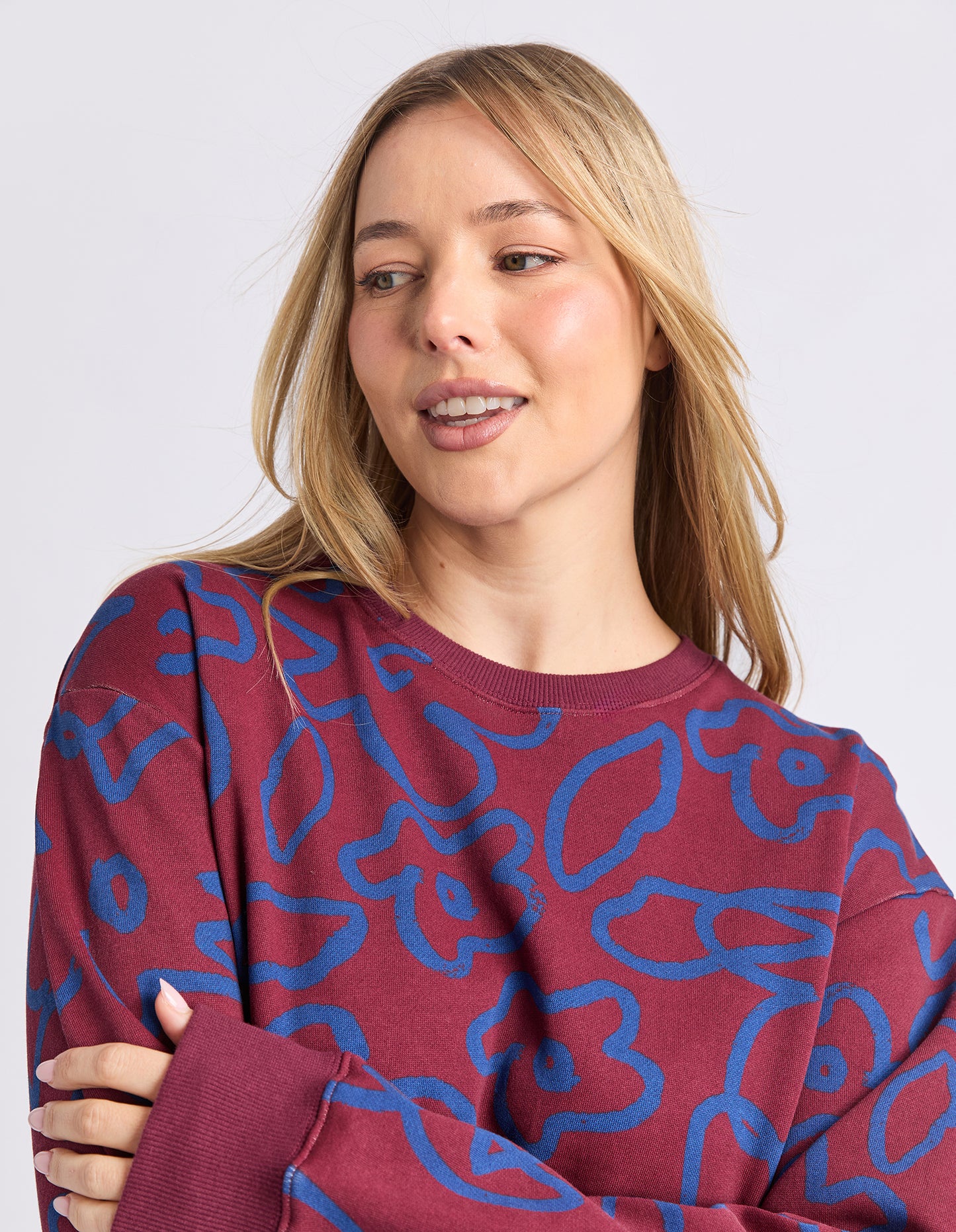 Freedom Floral Crew - Plum