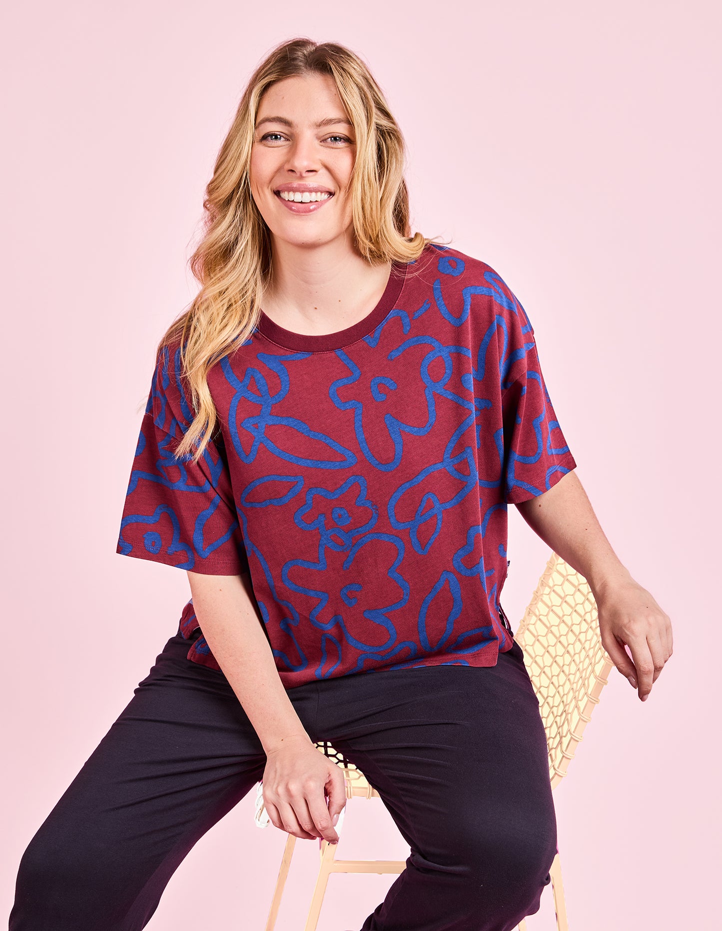 Elm Freedom Floral Tee - Plum