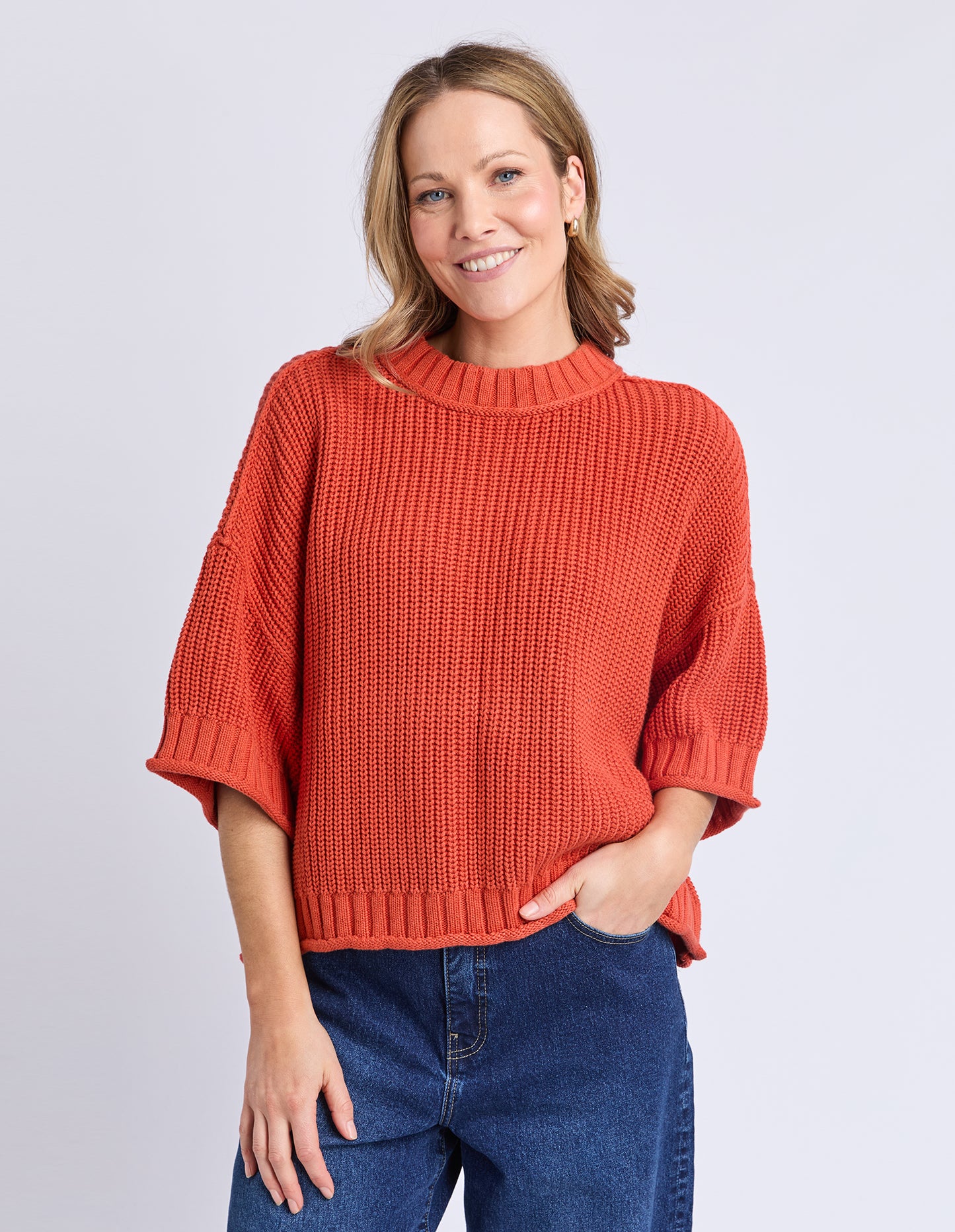 Luela Short Sleeve Knit - Orange