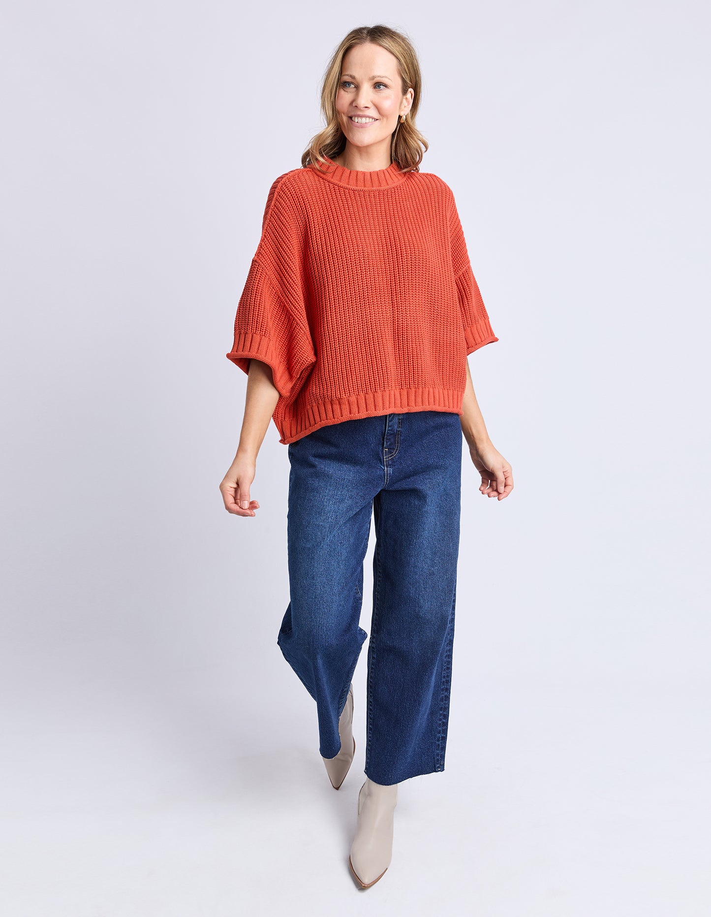 Luela Short Sleeve Knit - Orange