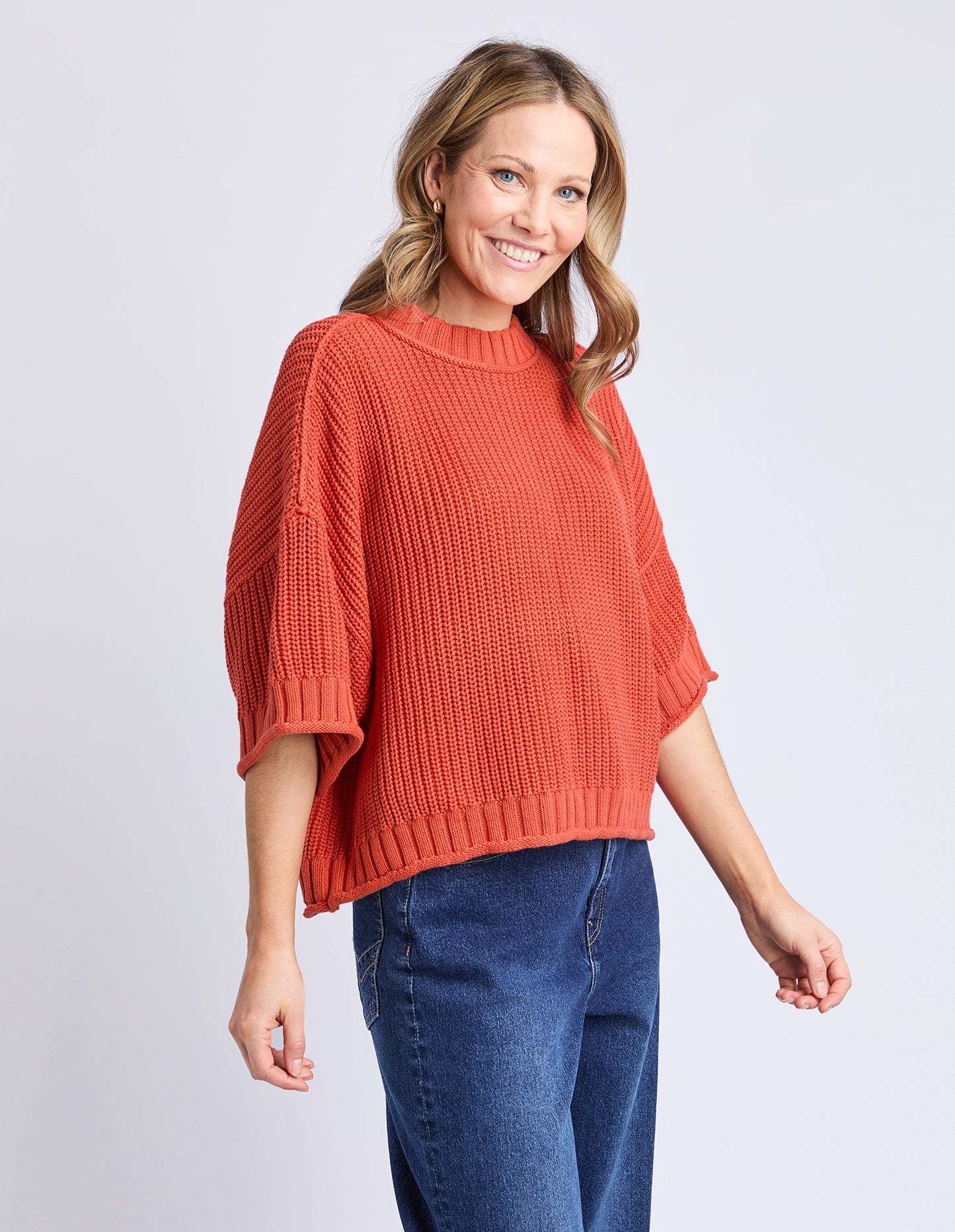 Luela Short Sleeve Knit - Orange