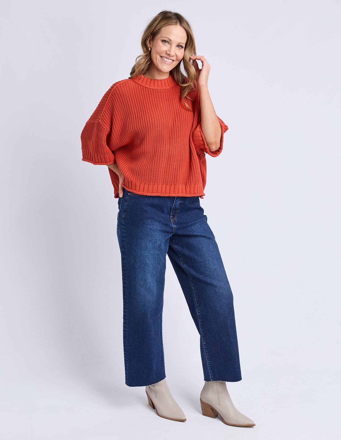 Luela Short Sleeve Knit - Orange
