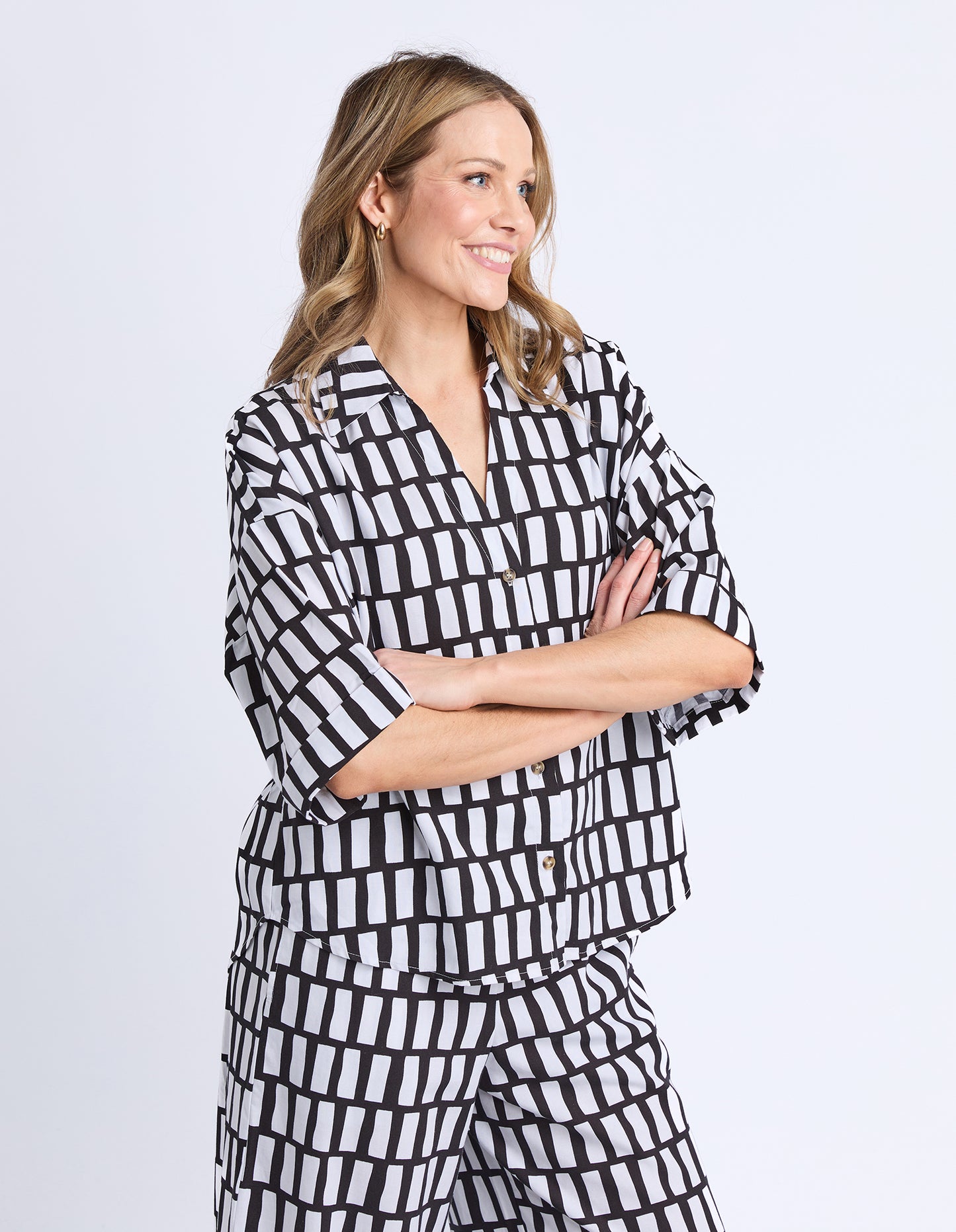 Kivi Shirt - Midnight Abstract Print