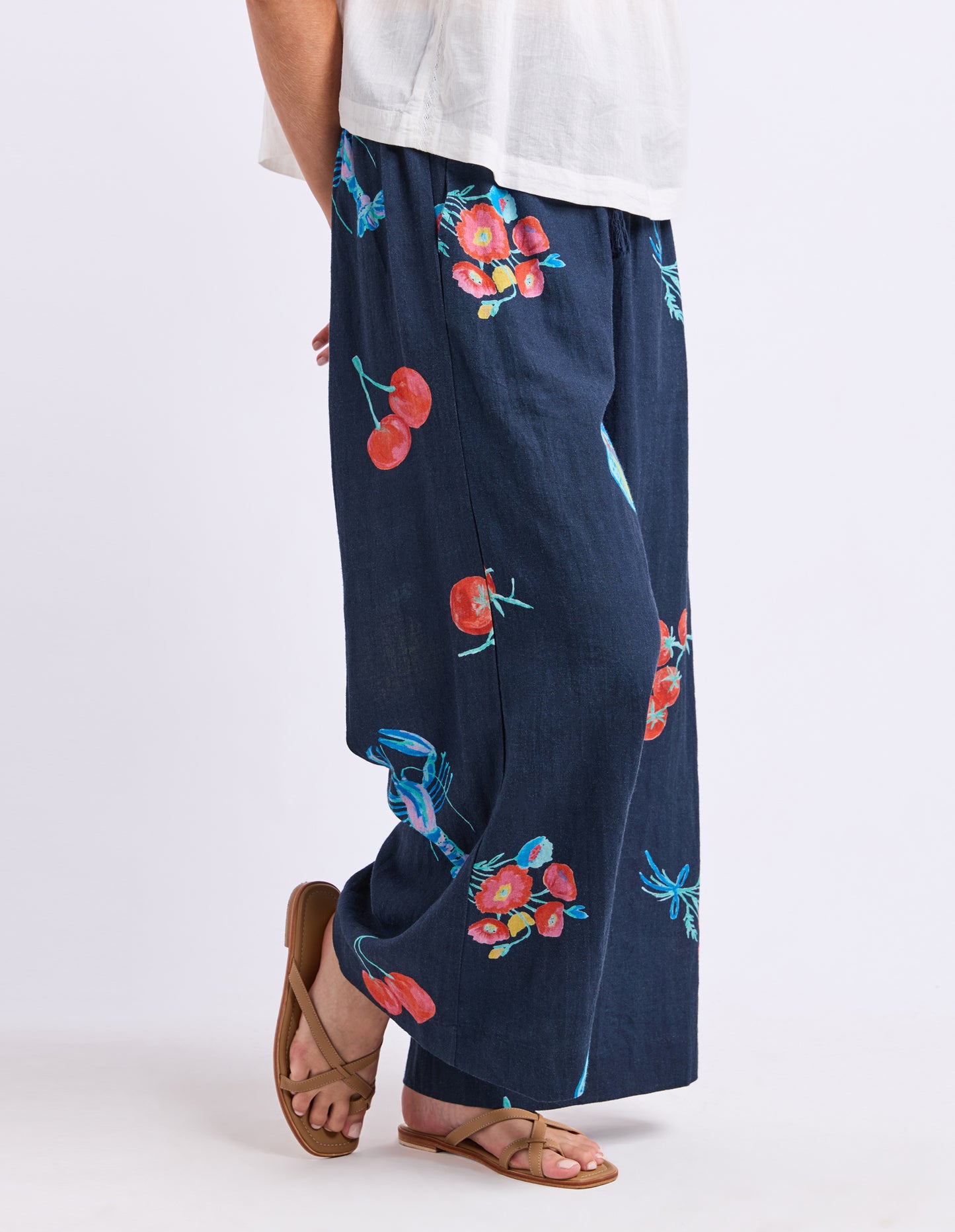 Market Pants - Navy Market Print