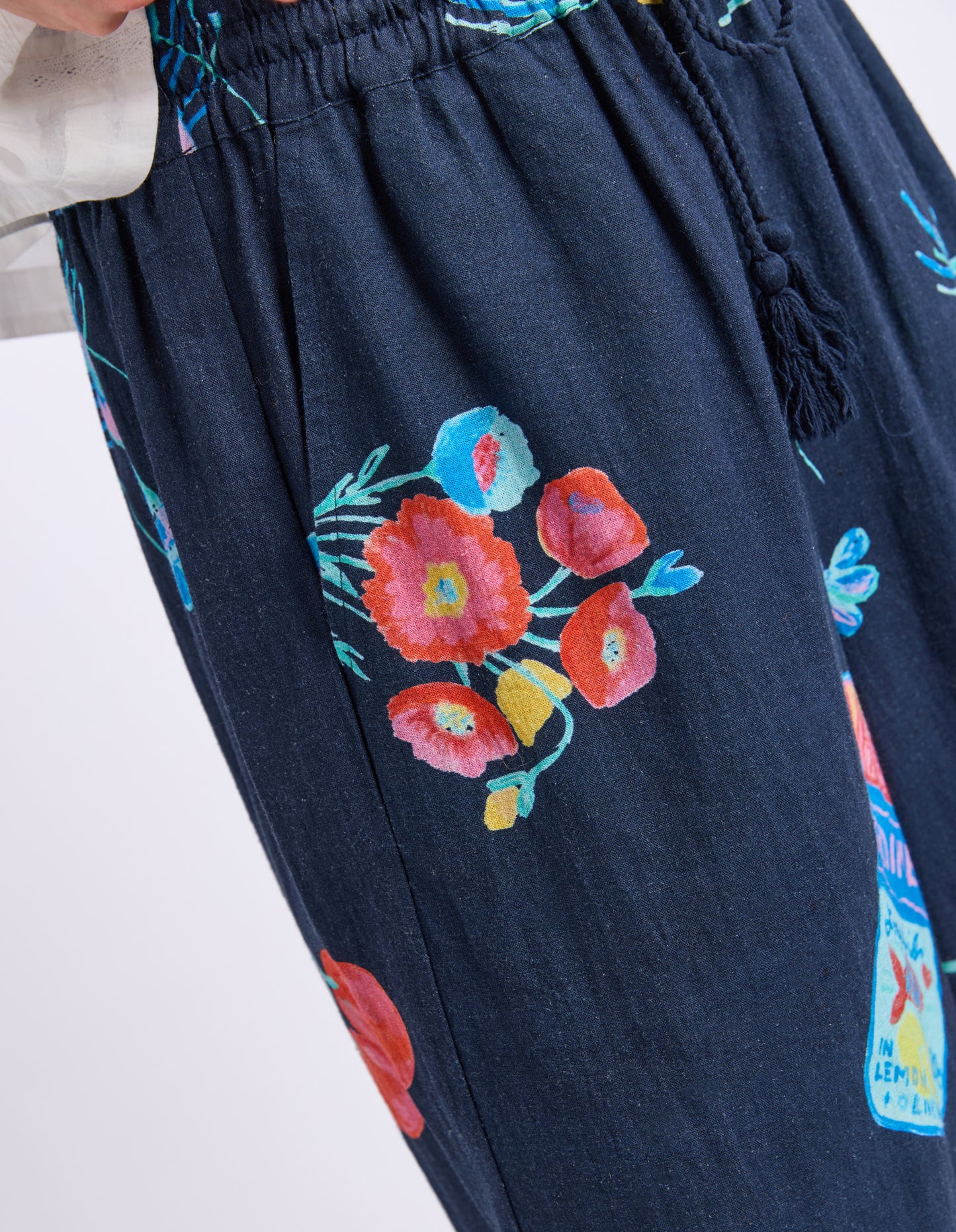 Market Pants - Navy Market Print