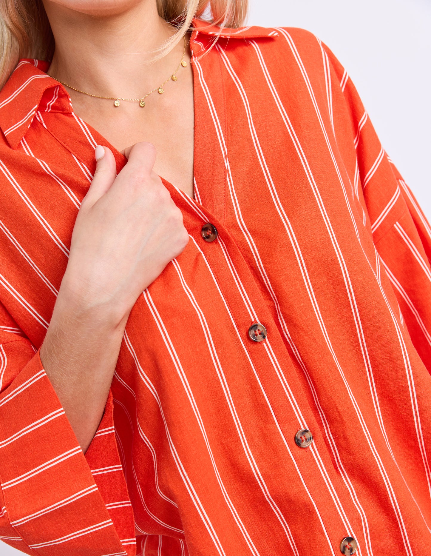 Bloom Shirt - Tangello Stripe