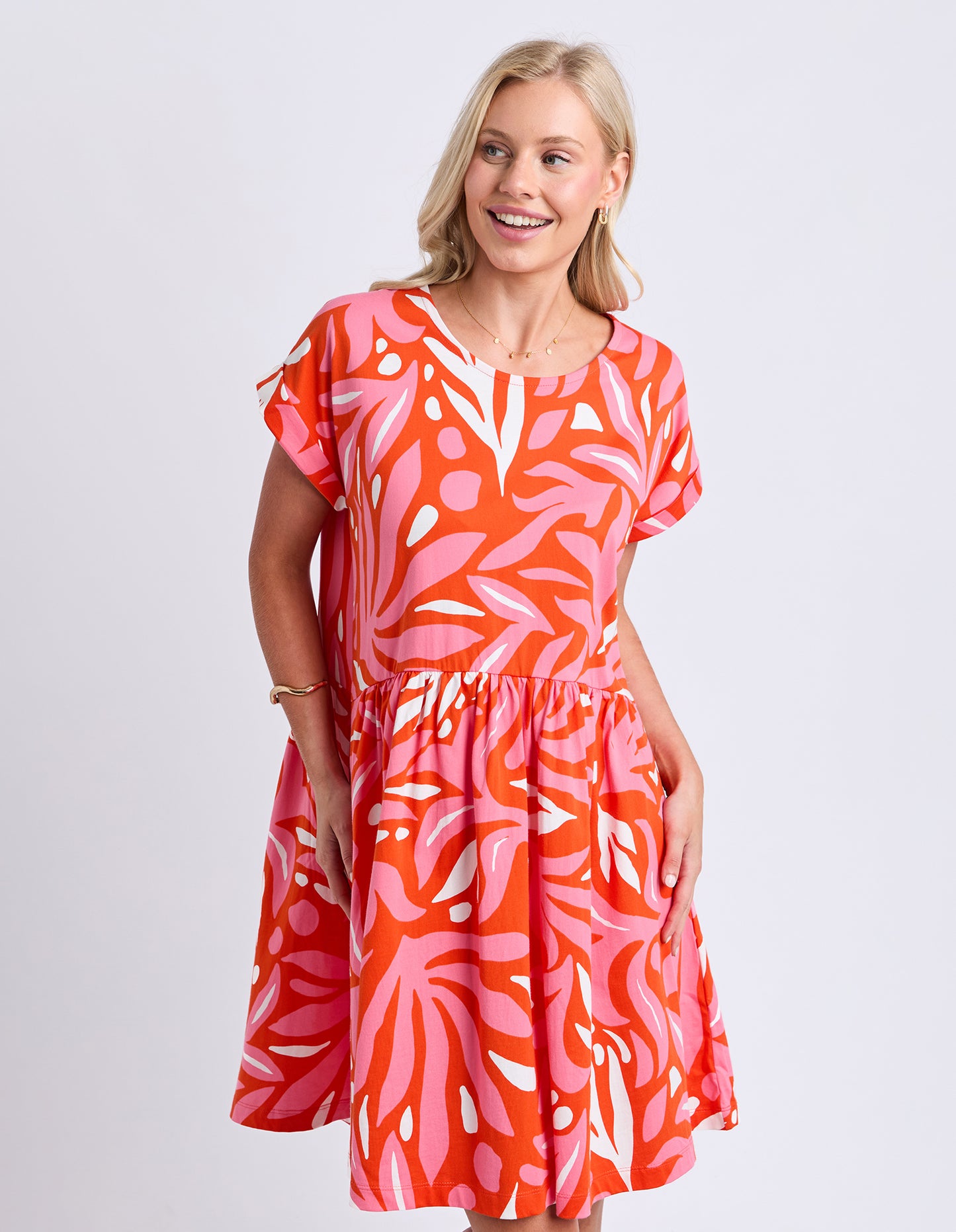 Oceana Dress - Tangello/Pink YD Print