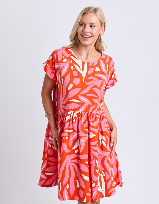 Oceana Dress - Tangello/Pink YD Print