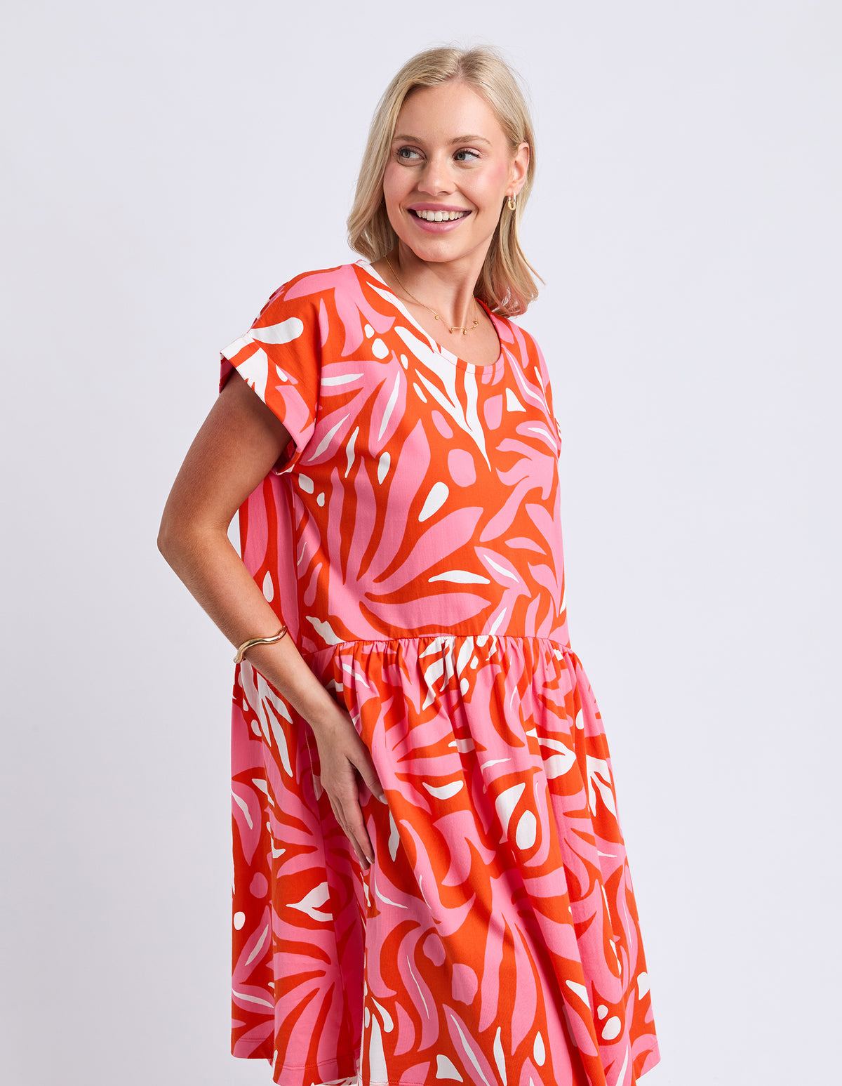 Oceana Dress - Tangello/Pink YD Print